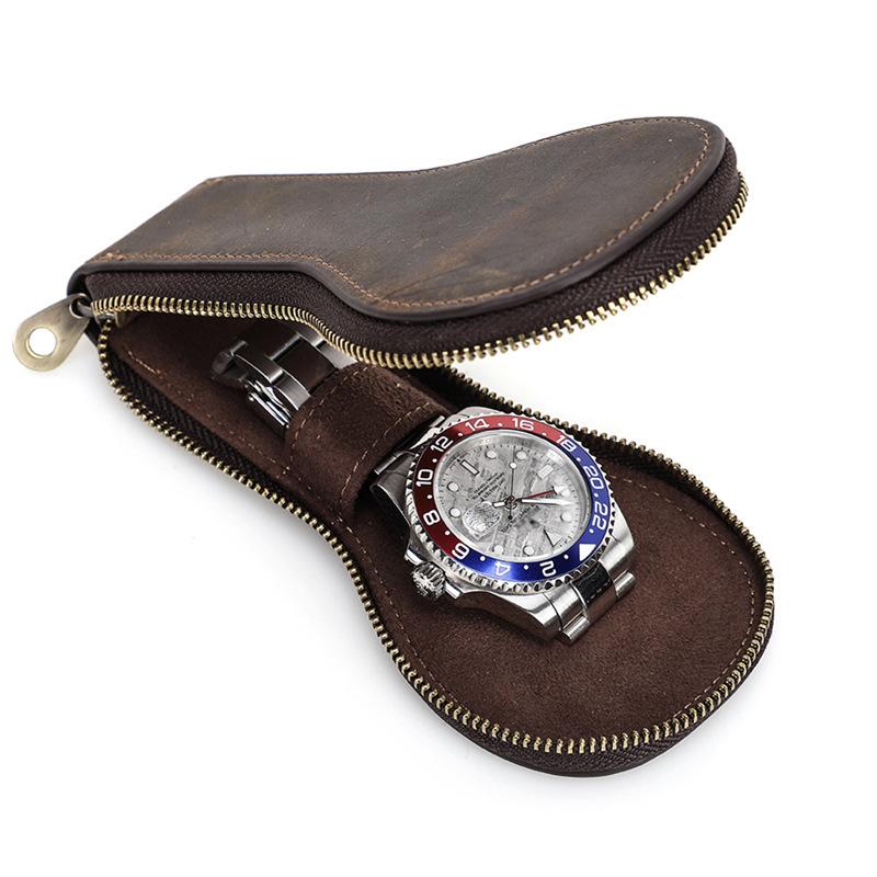 Vintage Leather Watch Travel Case